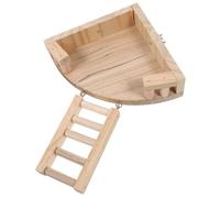 MUELODSIC Wooden Hamster Ladder and Platform for Small Pets Bite-resistant Rat for Balance Exercise Interactive Chinchilla and Guinea Pig Plaything Multi-level Ramp for Cage Fun
