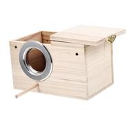 MUELODSIC Wooden Nesting Box for Small Parrots and Wild Birds Natural Windproof Bird House with Smooth Entry for Garden Patio Backyard