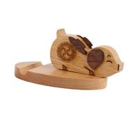 MUELODSIC Wooden Pig-shaped Phone Holder Cute Desk Stand Mobile Support Bracket for Home Office Dorm with Natural Material and Viewing Design