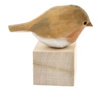 MUELODSIC Wooden Simulation Bird Ornament Adorable Carved Animal Figurine for Home Office Desktop Decoration Natural Wood Bird Decor for Living Bedroom Study Garden