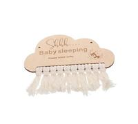 MUELODSIC Wooden Sleeping Sign Plaque for Nursery Door Minimalist Newborn Sleep Decor Do Not Enter Bedroom Door Hanger Elegant Knock Sign for Parents