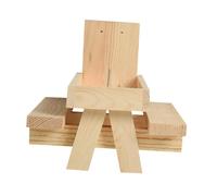 MUELODSIC Wooden Squirrel Feeder Picnic Table Natural Wood Nut Rack Food Storage Holder for Backyard Pets with Load Bearing Design Safe for Multiple Squirrels