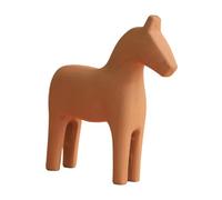 MUELODSIC Wooden Standing Horse Statue Large Brown Vintage Desktop Figurine for Living Office Bookshelf Decor Symbolizing Ambition Success Motivational Ornament