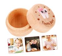 MUELODSIC Wooden Tooth Box for Compact Keepsake Storage Box for Teeth and Hair Modern Minimalist Design for Boys