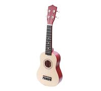 MUELODSIC Wooden Ukulele Guitar for Vintage Style Acoustic Instrument Solid Smooth Surface Educational Musical Early Learning Creativity Development Burlywood Color