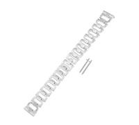 MUELODSIC Zinc Alloy Replacement Strap with Studded Diamonds for Watch Active Breathable Flexible Metal Band Elegant Silver Design for Men and Women