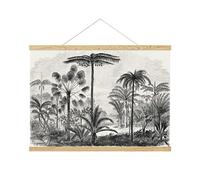 MUELOSY Large Vintage Wall Hanging, Vintage Canvas Wall Chart with Tropical Jungle Theme, Monochrome Design, 24x36 INCH Wall Art for Home Decoration