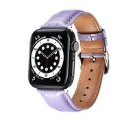MUENShop Compatible with Apple Watch Strap Leather 38mm/40mm/41mm Lavender Wristband Replacement for iWatch