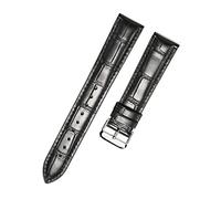 MUENShop Extra Long XXL Strap Genuine Leather Quick Release 18mm-22mm with Deployment Buckle Butterfly Buckle (XXL-21mm, Pin buckle black)