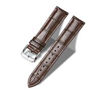 MUENShop Leather Watch Strap Crocodile Pattern 18mm-24mm Black Brown Blue Classic Design Calf Leather Replacement Watch Band for Men Women