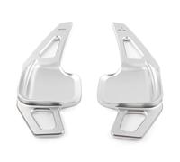 MUEOSI 2Pcs Car Steering Wheel Shift Paddles Blade Shifter Extension, for BMW, 3 5 Series F10 F30 F80 320i 325i 330i RT Car Paddle Shifters(Black Silver)