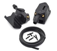MUEOSI 2X Universal Mounted onto 8/9mm Arm Car Windscreen Washer Wiper Blade Water Spray Jet Nozzles Adjusted 4 Way with Pump Hose Pipe Windscreen Washer Nozzle(4pcs Connectors)
