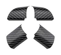MUEOSI 4Pcs/Set Carbon Fiber Car Interior Steering Wheel Trim Cover Sticker, for Ford, for Focus, MK2 2005-2011 Decoration Accessories Car Steering Wheel Trim Sticker(Carbon Fiber Black)
