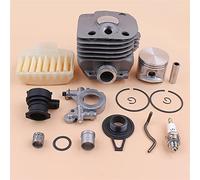MUEOSI 50mm Cylinder Piston Oil Pump Worm Gear Air Filter Kit, For Husqvarna 362 365 372 371 For Jonsered 2065 2071 2165 2171 Chainsaw Motor Chainsaw Cylinder Piston