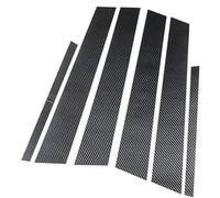 MUEOSI 6 Pcs Car Door Window Pillar Post Cover Trim, for HRV 2014-2023,A-Black Car Window Trim Cover(BLACK B-carbon Fiber Look)