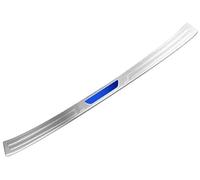 MUEOSI For Toyota, for RAV4, RAV 4 XA50 2019-2023 Car Trunk Cover Tailgate Inner Guard Rear Bumper Scuff Sill Plate Pedal Rubber Rear Bumper Guard(BLACK Outside Silver Blue)