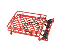MUEOSI Luggage Carrier Roof Rack 1/10 RC Crawler, for Axial, SCX10, for Tamiya, CC01 TRX4 D90 With Light Bar 130x110mm Car Roof Luggage Rack(Red)