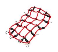 MUEOSI Luggage Net Elastic Luggage Roof Rack Net 1:10, for Axial, SCX10 D90 TRX4 CC01 RC Climbing Car With Hook Car Roof Luggage Rack(Red)