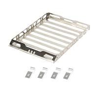 MUEOSI Metal Luggage Carrier Roof Rack, for FMS, for EazyRC,for Arizona, for JEEP, 1/18 RC Car Car Roof Luggage Rack(Silver)