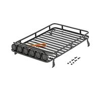 MUEOSI Metal Roof Rack Luggage Carrier With 6 LIGHT Lights Bar RC 1/10 4WD Car RC Crawler Truck D90, for Axial, for Jeep, SCX10 90046 Parts Car Roof Luggage Rack