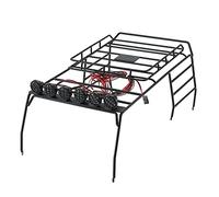 MUEOSI Roof Rack Top Holder Protective Rack Luggage, for Jeep, Roof Rack Crawler RC Car With Multi-function Light Car Roof Luggage Rack(D)