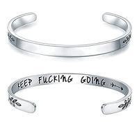 MUERDOU Inspirational Cuff Bracelet Bangle for Women Christian Bible Verse Bracelet Prayer Faith Religious Stainless Steel Bangle Gifts for Her, 6 inches, enamel, stainless-steel