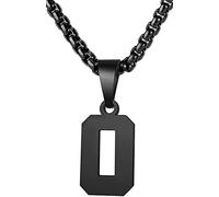 MUERDOU Number Necklace for Men Athletes Number Chain Stainless Steel Jersey Pendant Personalized Sports Jewelry Gift for Men Basketball Baseball Football, 1.5cm x 1.5mm, Stainless Steel, No Gemstone