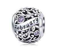 MUERDOU S925 Sterling Silver Birthstone Charm Fit Charms Bracelets and Necklaces Birthday Gifts for Women Girls