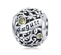 MUERDOU S925 Sterling Silver Birthstone Charm Fit Charms Bracelets and Necklaces Birthday Gifts for Women Girls