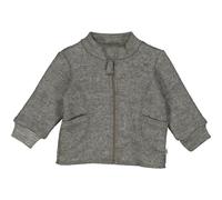 Müsli by Green Cotton Baby Girls' Wool Boiled Jacket Fleece, Light Grey Melange, 80/86