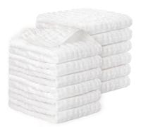 MUETKNYE Muslin Burp Cloths for Baby Boys & Girls Essentials Large 100% Cotton Burp Rags, 6 Layers Extra Absorbent and Soft burping Cloths for Babies (White, 12-Pack 20"X10")