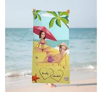 Muewent Custom Face Beach Towel with Your Photo, Personalized Funny Bath Pool Towel for Women Men, Couple