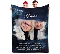 Muewent Custom Remembrance Blanket for Loved Ones with Single Picture and Text Meaningful Tribute Throw for Sympathy Comfort and Cherished Memory Moments