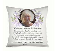 Muewent Personalized Custom Throw Pillow Cover Add Photo and Text Decorative Cushion Case Romantic Gift for Home Sofa Bed or Far Away Family