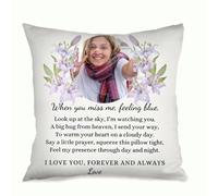 Muewent Personalized Photo Pillow Cover Custom Cushion Case Add Text to Show Love and Care Decorative Throw Pillow for Home or Long Distance Partner