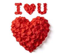 Muexoee 2400 Artificial Rose Petals, Disposable Rose Petals for Weddings, Red Rose Petals for Weddings, Valentine's Day, Birthday, Centerpiece - Red