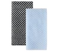 Muexoee 2Pcs Japanese Exfoliating Towel, Exfoliating Shower Towel, Extra Long Shower Towel Exfoliating Washcloth for Men Women, Back Scrubber Exfoliating Body Scrubber for Cleaning&Spa (Blue Black)