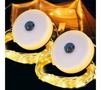 MUEZDUR Camping String Lights 10M | 2-in-1 Solar & USB Rechargeable Lantern & String Lights with 8 Modes, Fast Type-C Charging, Quick Storage & IPX4 Waterproof for Outdoor, Camping, Emergencies(2PCS)