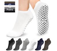 Muezna 6 Pairs Pilates Grip Socks for Women, Non Slip Yoga Socks with Grips, Grippy Socks for Barre, and Hospital, G1: 6 Pairs, Medium, Medium