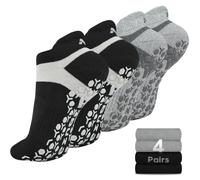 Muezna Men's Non-Slip Yoga Socks, Anti-Skid Pilates, Barre, Bikram Fitness Hospital Slipper Socks with Grips