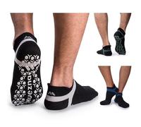 Muezna Men's Non-Slip Yoga Socks, Anti-Skid Pilates, Barre, Bikram Fitness Hospital Slipper Socks with Grips
