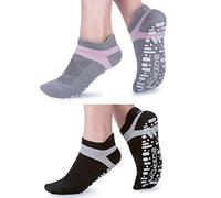 Muezna Non Slip Yoga Socks for Women, Anti-skid Pilates Barre Bikram Studio Socks with Grips…