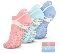 Muezna Non Slip Yoga Socks for Women, Anti-skid Pilates Barre Bikram Studio Socks with Grips…