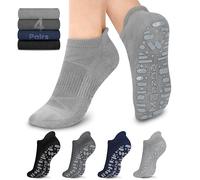 Muezna Non Slip Yoga Socks for Women, Anti-Skid Pilates, Barre, Hospital Socks with Grips, Size 5-10