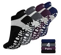 Muezna Non Slip Yoga Socks for Women, Anti-Skid Pilates, Barre, Hospital Socks with Grips, Size 5-10