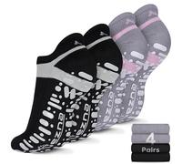 Muezna Non Slip Yoga Socks for Women, Anti-Skid Pilates, Barre, Hospital Socks with Grips, Size 5-10