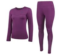 Muezna Thermal Underwear Set for Women Long Johns Ski Base Layer with Soft Fleece Lined, Thermal Top & Bottom Underwear for Cold Weather Burgundy