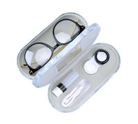 Muf 2 in 1 Contact Lens Case and Glasses Case,Double Sided Dual Use Design,Leak Proof & Portable,Tweezer and Contact Lens Solution Bottle Included for Travel Kit(Green Grey Marble)
