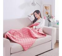 MUFA Electric Blanket Single, 75x120cm Heated Blanket USB Powered 5V Energy Efficient, 3 Temperature Setting, Soft Flannel, Electric Heated Blanket Throw for Sofa Chair, Machine Washable, Pink