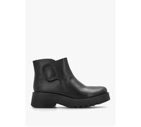 Mufe Black Leather Low Shalf Ankle Boots - Black Leather / 39